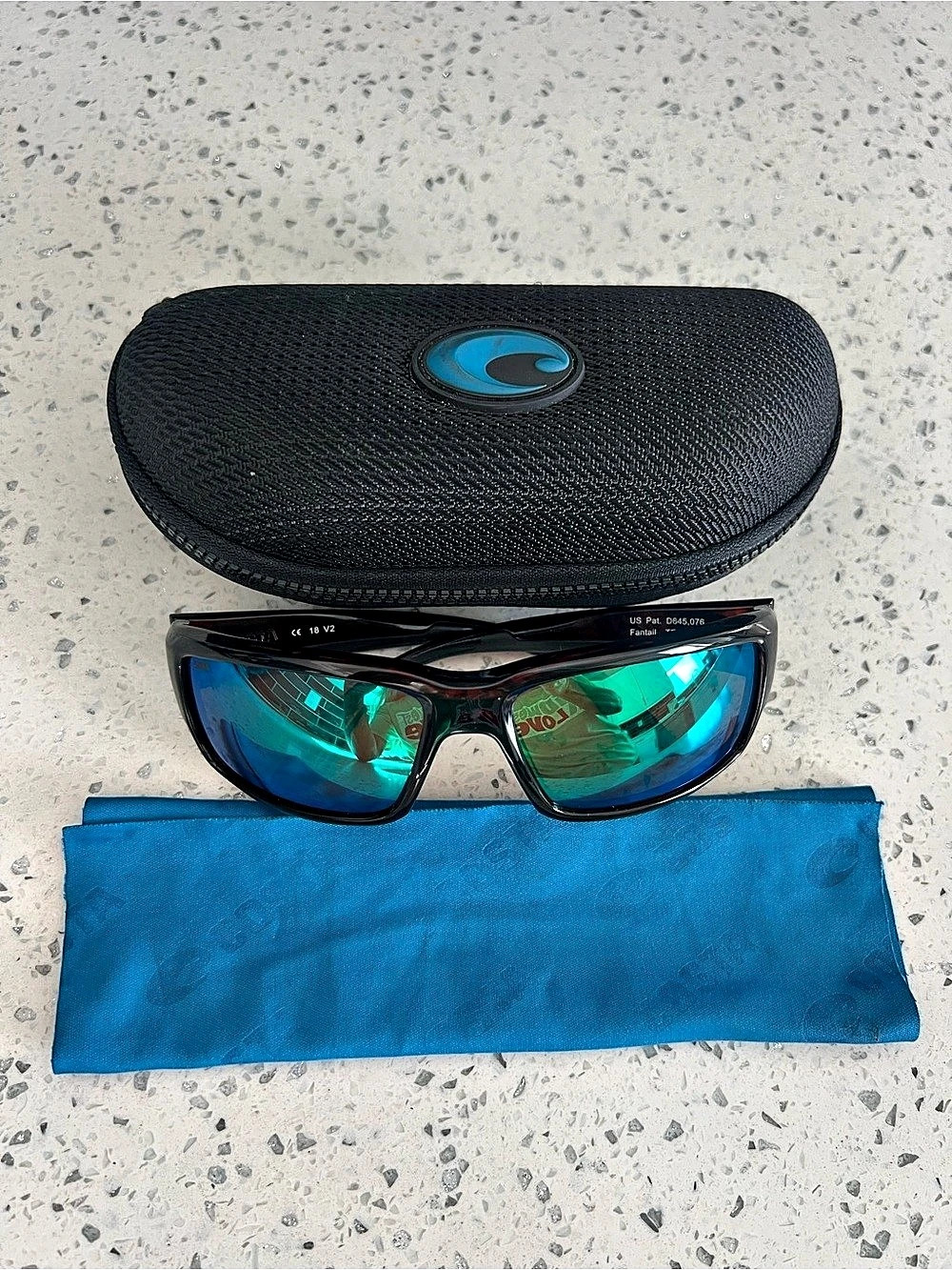 Costa Del Mar Fantail TF 10 Polarized Sunglasses in Tortoise & Green